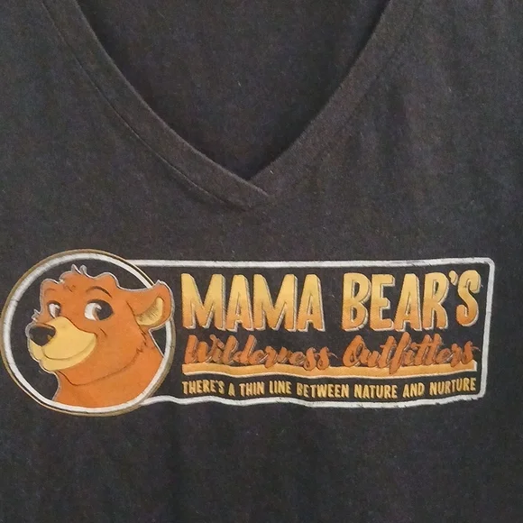 Black Short Sleeve Tee with V-Neck and Graphic Design - Picture 2 of 4